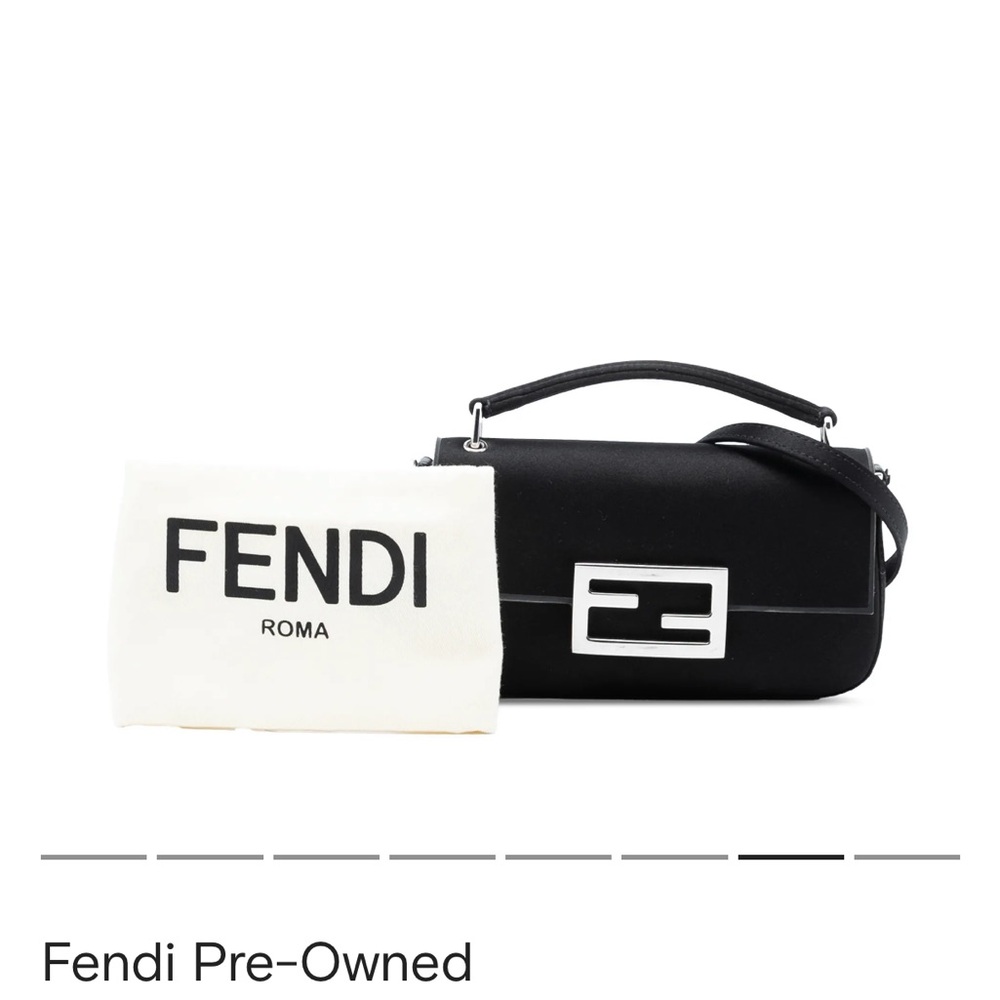 Fendi Mini Satin & Leather black purse silver hardware - Picture 7 of 9